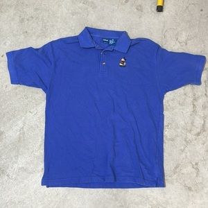 Walt Disney World Short Sleeve Polo Shirt Blue Embroidered Mickey Mouse